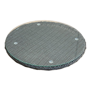 Outdoor Dining Table PE Wicker Large Round DIA140cm with Lazy Susan