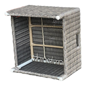 CARLTON - Outdoor Wicker Ottoman Footstool