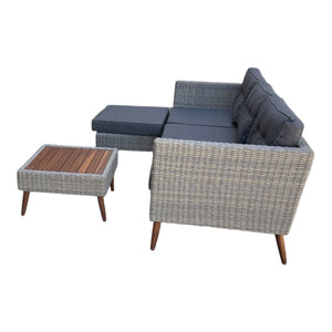 Bellbrae Set - 4 Seater Timber Wicker with Coffee Table Lounge Set