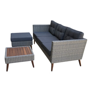 Bellbrae Set - 4 Seater Timber Wicker with Coffee Table Lounge Set