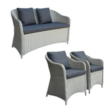 PRESTON Outdoor PE wicker lounge and armchairs