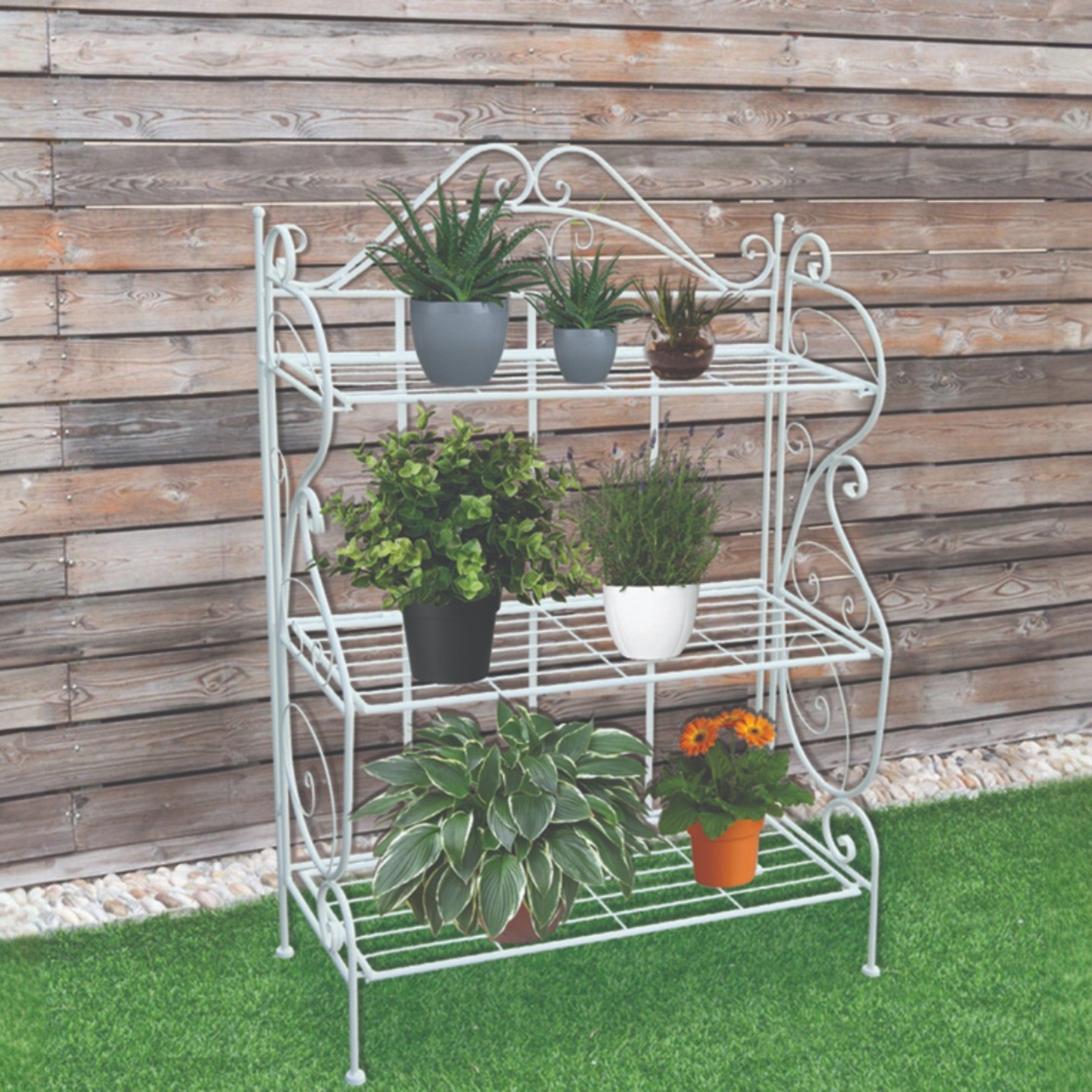 tier pot plant stand Reservoir 3-Tier Metal Plant Stand | Weatherproof Outdoor Flower Shelf – Furniture Star Direct – DECOR STAR
