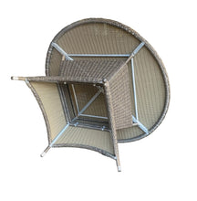 Outdoor Dining Table PE Wicker Large Round DIA140cm with Lazy Susan