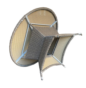 Outdoor Dining Table PE Wicker Large Round DIA140cm with Lazy Susan