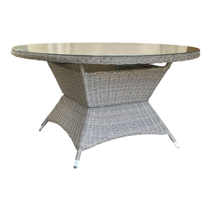Outdoor Dining Table PE Wicker Large Round DIA140cm with Lazy Susan