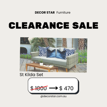 St Kilda Outdoor 3‑Seater Wicker Lounge with Timber Table