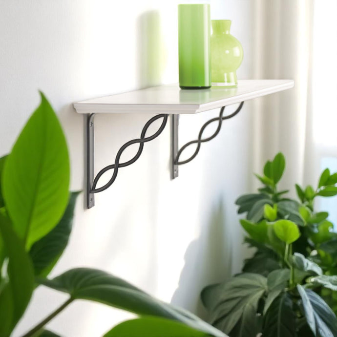 Set of 2 SCROLL 14.5cm Wall Mounted Shelf Brackets