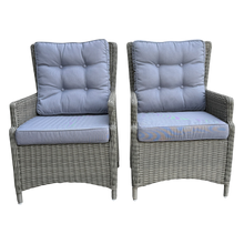 ESSENDON - Set of 2 Outdoor PE Wicker High-Back Chairs with Cushions