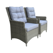 ESSENDON - Set of 2 Outdoor PE Wicker High-Back Chairs with Cushions