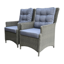 ESSENDON - Set of 2 Outdoor PE Wicker High-Back Chairs with Cushions