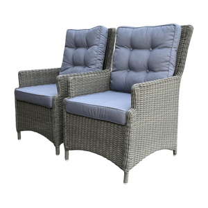 ESSENDON - Set of 2 Outdoor PE Wicker High-Back Chairs with Cushions