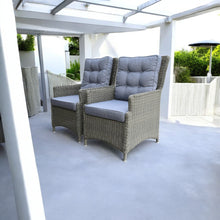 ESSENDON - Set of 2 Outdoor PE Wicker High-Back Chairs with Cushions