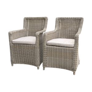 ASHBURTON – Set of 2 All-Weather Synthetic Wicker Patio Dining Chairs