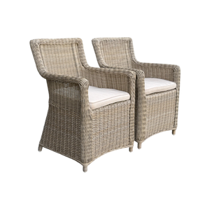 ASHBURTON – Set of 2 All-Weather Synthetic Wicker Patio Dining Chairs