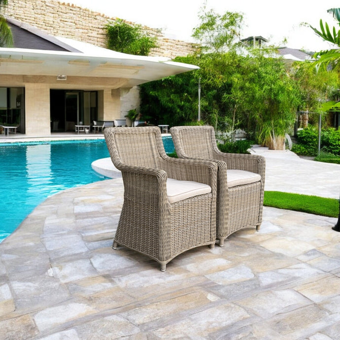 ASHBURTON – All-Weather Synthetic Wicker Patio Dining Chairs (Set of 2)