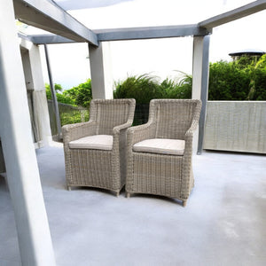 ASHBURTON – Set of 2 All-Weather Synthetic Wicker Patio Dining Chairs