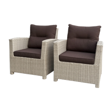 CAMBERWELL - Set of 2 Outdoor PE Wicker Armchairs with Cushions
