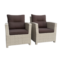 CAMBERWELL - Set of 2 Outdoor PE Wicker Armchairs with Cushions