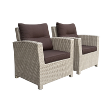 CAMBERWELL - Set of 2 Outdoor PE Wicker Armchairs with Cushions