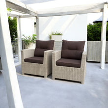 CAMBERWELL - Set of 2 Outdoor PE Wicker Armchairs with Cushions