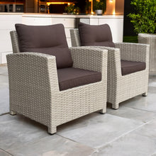 CAMBERWELL - Set of 2 Outdoor PE Wicker Armchairs with Cushions