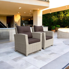 CAMBERWELL - Set of 2 Outdoor PE Wicker Armchairs with Cushions