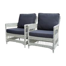 EAGLEMONT - Set of 2 Outdoor PE Wicker Armchairs with Cushions