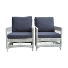 EAGLEMONT - Set of 2 Outdoor PE Wicker Armchairs with Cushions