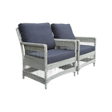 EAGLEMONT - Set of 2 Outdoor PE Wicker Armchairs with Cushions