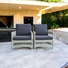 EAGLEMONT - Set of 2 Outdoor PE Wicker Armchairs with Cushions