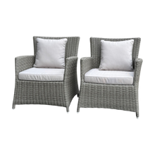 GLEN IRIS - Set of 2 Outdoor PE Wicker Balcony Chairs with Cushions