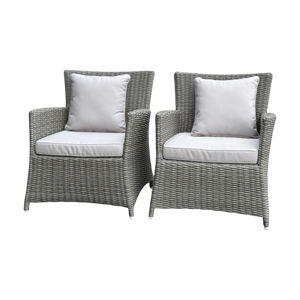 GLEN IRIS - Set of 2 Outdoor PE Wicker Balcony Chairs with Cushions