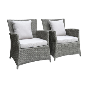 GLEN IRIS - Set of 2 Outdoor PE Wicker Balcony Chairs with Cushions