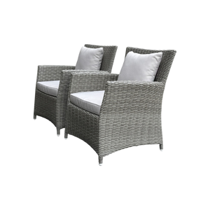 GLEN IRIS - Set of 2 Outdoor PE Wicker Balcony Chairs with Cushions