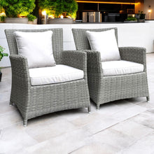 GLEN IRIS - Set of 2 Outdoor PE Wicker Balcony Chairs with Cushions