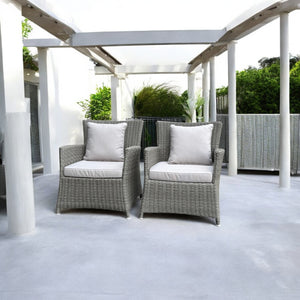 GLEN IRIS - Set of 2 Outdoor PE Wicker Balcony Chairs with Cushions