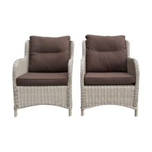 MONT ALBERT - Set of 2 Outdoor PE Wicker Armchairs with Cushions