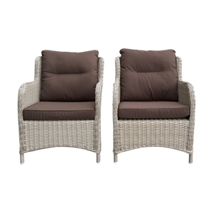 MONT ALBERT - Set of 2 Outdoor PE Wicker Armchairs with Cushions