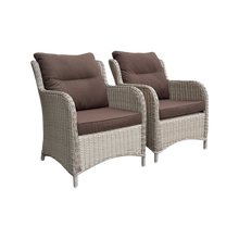 MONT ALBERT - Set of 2 Outdoor PE Wicker Armchairs with Cushions