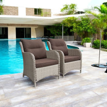 MONT ALBERT - Set of 2 Outdoor PE Wicker Armchairs with Cushions
