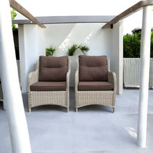 MONT ALBERT - Set of 2 Outdoor PE Wicker Armchairs with Cushions