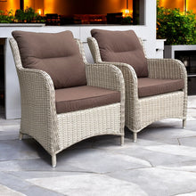 MONT ALBERT - Set of 2 Outdoor PE Wicker Armchairs with Cushions