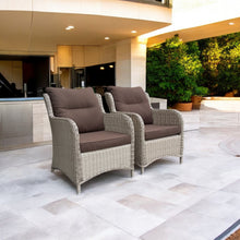 MONT ALBERT - Set of 2 Outdoor PE Wicker Armchairs with Cushions