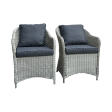 PRESTON - Set of 2 Outdoor PE Wicker Patio Chairs