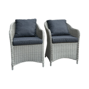 PRESTON - Set of 2 Outdoor PE Wicker Patio Chairs