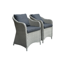 PRESTON - Set of 2 Outdoor PE Wicker Patio Chairs