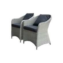 PRESTON - Set of 2 Outdoor PE Wicker Patio Chairs
