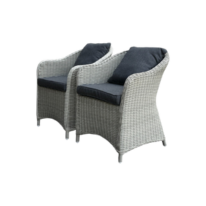 PRESTON - Set of 2 Outdoor PE Wicker Patio Chairs