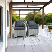 PRESTON - Set of 2 Outdoor PE Wicker Patio Chairs