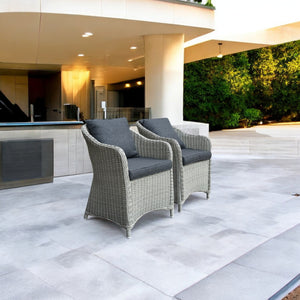 PRESTON - Set of 2 Outdoor PE Wicker Patio Chairs